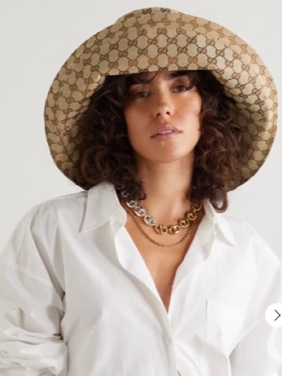 monogram Accessories - Beige Canvas in Large Wide Brim Monogram Bucket Hat Jacquard Sun Coverage Beach